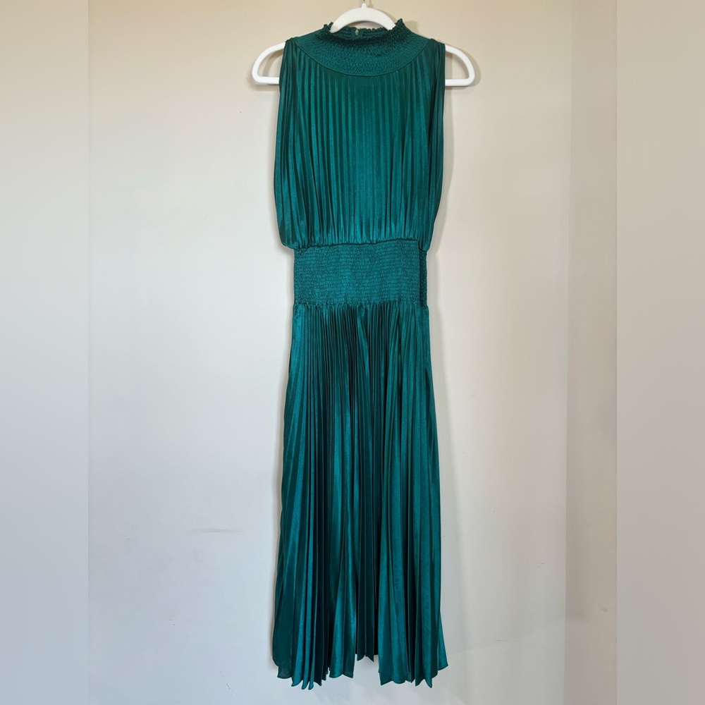 VICI Green Mini A-line pleated flowy‎ dress womens small